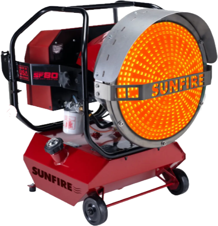 SunFire SF80 Radiant Heater, 80,000BTU, Diesel/Kerosene Fuel