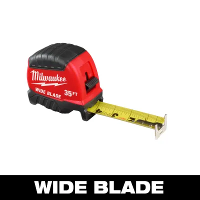 Milwaukee 35Ft Wide Blade Tape Measure, Blade Width 1-3/8&quot;