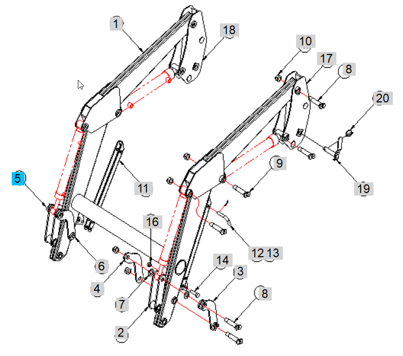 LS Loader Link, RH Inner
