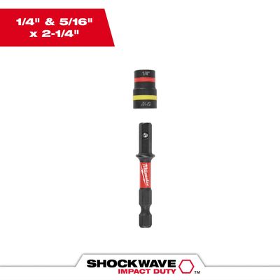 Milwaukee Shockwave Impact Duty Quik-Clear 2-in-1 Magnetic Nut Driver,  1/4&quot; &amp; 5/16&quot;