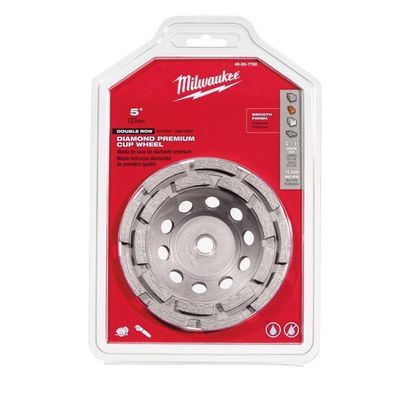 Milwaukee 5&quot; Diamond Max Double Row Diamond Cup Wheel