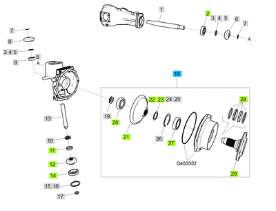 LS Sub Kit-F/Axle SVC-TRG400, fits R40, XR40 &amp; XR41 Series