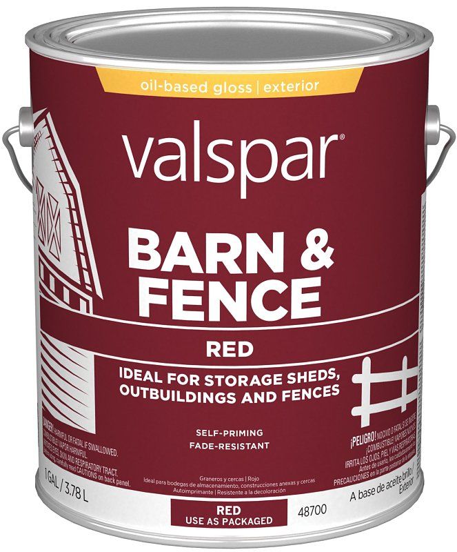 Valspar 2121-11 Red Oil-Based Barn &amp; Fence Paint, 1Gal