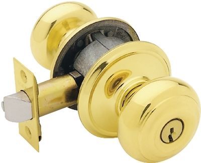 Schlage F51AVGEO505K4 Georgian Brite Brass Keyed Entry Lockset