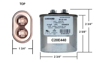 Run Capacitor, 20MFD 440V
