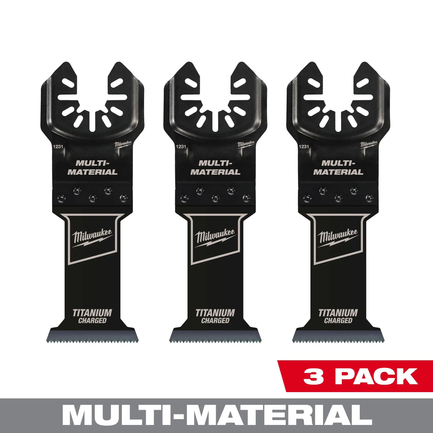 Milwaukee Multi-Tool 1-3/8&quot; HCS/Titanium Blades, 3Pk