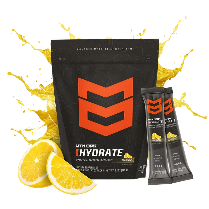 MTN OPS HYDRATE Electrolytes Lemonade Trail Pack,  20 Servings