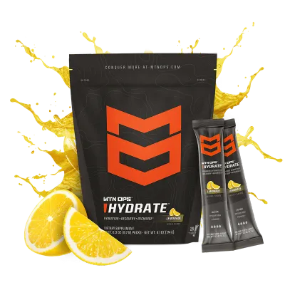 MTN OPS HYDRATE Electrolytes Lemonade Trail Pack,  20 Servings