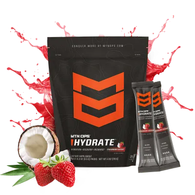 MTN OPS HYDRATE Electrolytes Strawberry Coconut Trail Pack,  20 Servings