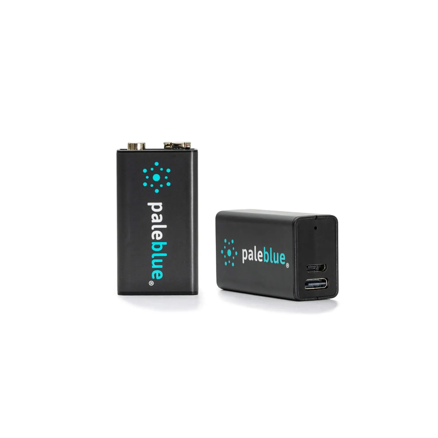 Pale Blue Earth Lithium Ion Rechargeable Batteries, 2 x 9V w/2x1 Charging Cable