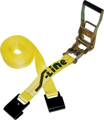 S-Line 557 Ratchet Strap, 2&quot;X27Ft w/Flat Hooks, 3333Lb