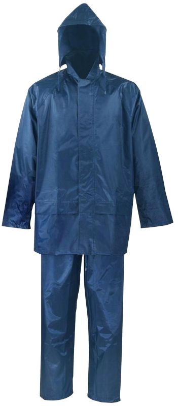DiamondBack SPU045-L Blue Polyester Rainsuit, 2Pc Large