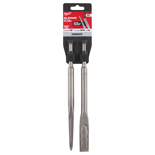 Milwaukee SDS+ SLEDGE Bull Point &amp; Flat Chisel, 2Pk