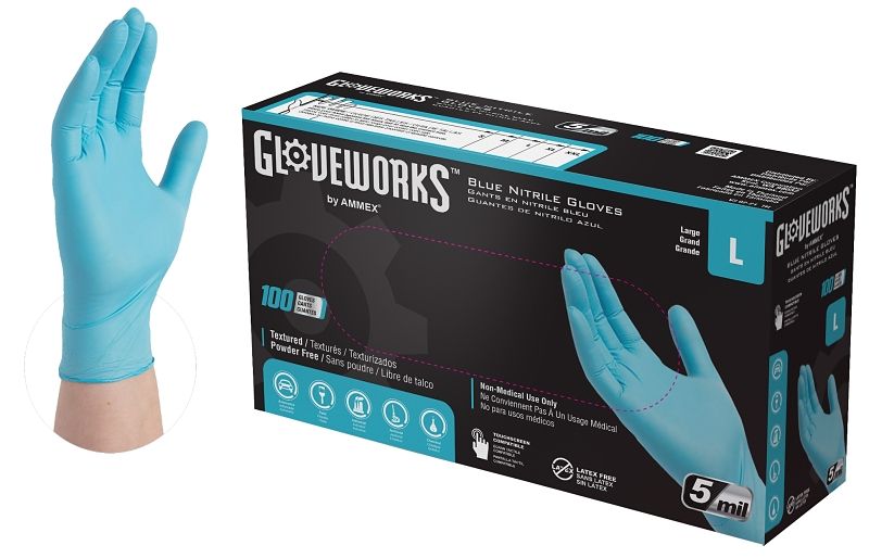 AMMEX Corp INPF46100 Large Nitrile Gloves, 100Bx