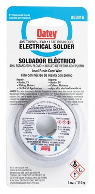 Oatey 53016 Rosin Cored Solder, 40/60 1/4Lb