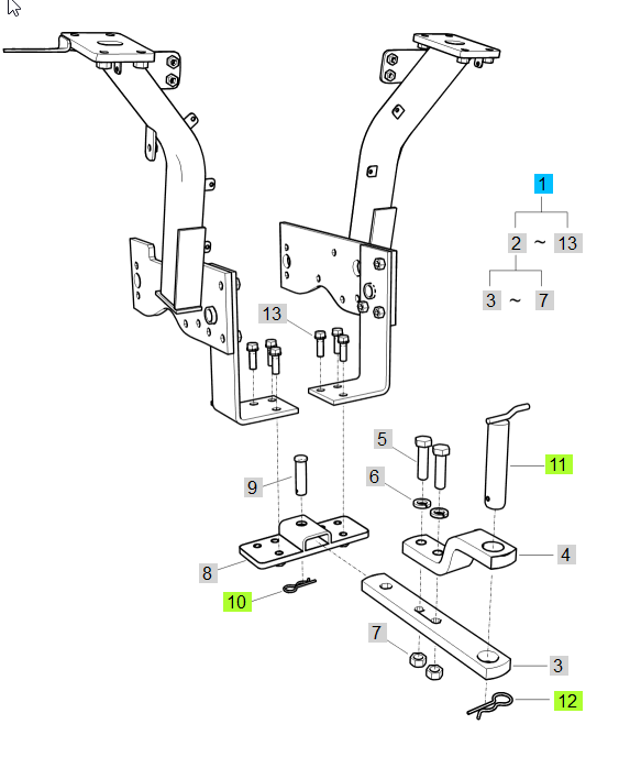 Drawbar Kit for LS MT122 &amp; MT125 Tractors