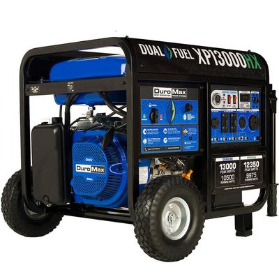Duromax Dual Fuel Premium Generator w/Electric Start, 500cc, 13,000W Max/10,500W Running