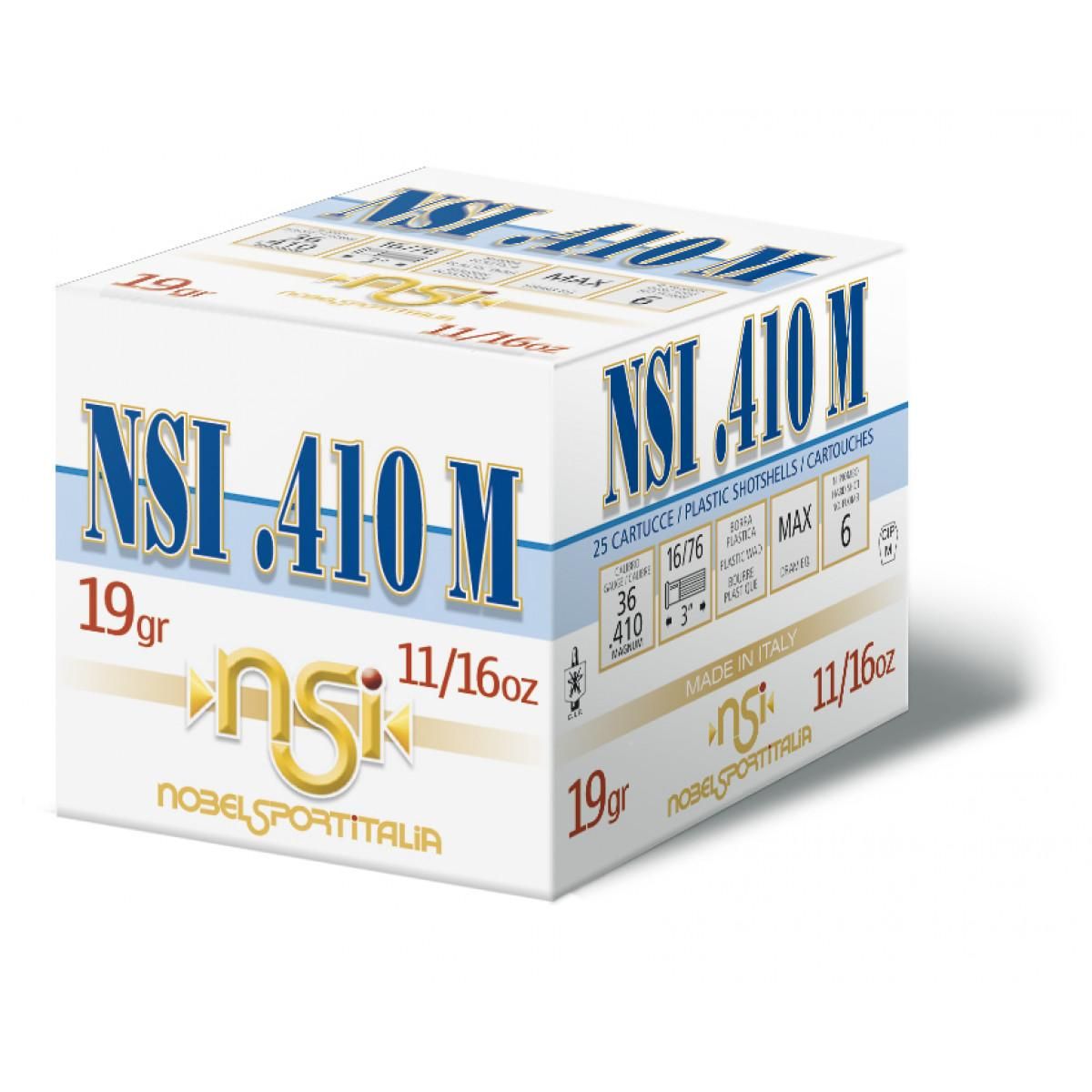 Nobel Sport 410Ga Hunting Load Ammo, 3&quot;  9-Shot, 1145FPS, 25Ct