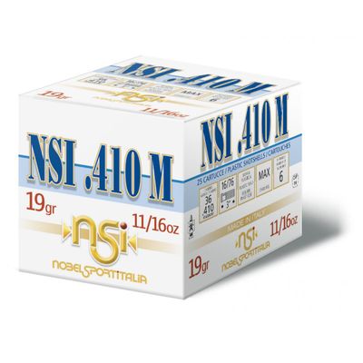 Nobel Sport 410Ga Hunting Load Ammo, 3&quot;  9-Shot, 1145FPS, 25Ct