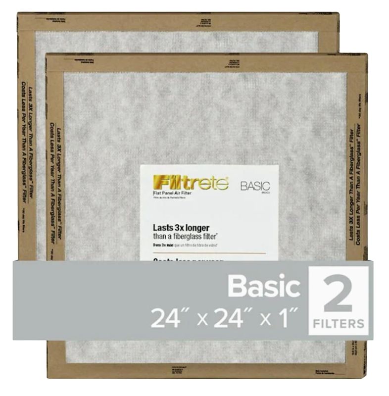 Filtrete FPL12-2PK-24 Fiberglass Furnace &amp; HVAC Filter, 24&quot;X24&quot;X1&quot; 2Pk