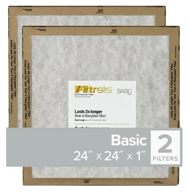Filtrete FPL12-2PK-24 Fiberglass Furnace &amp; HVAC Filter, 24&quot;X24&quot;X1&quot; 2Pk