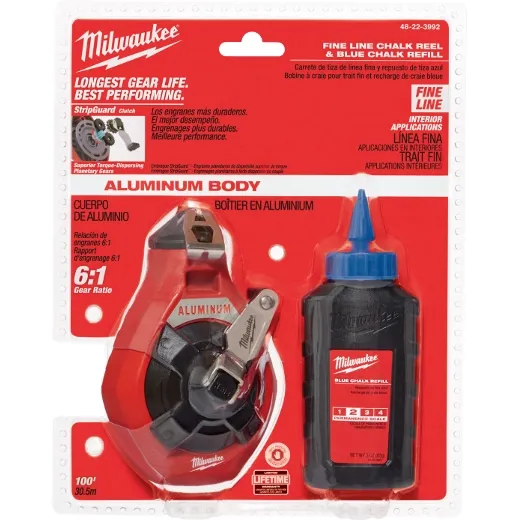 Milwaukee Precision Chalkline Kit w/ Blue Chalk, 100Ft