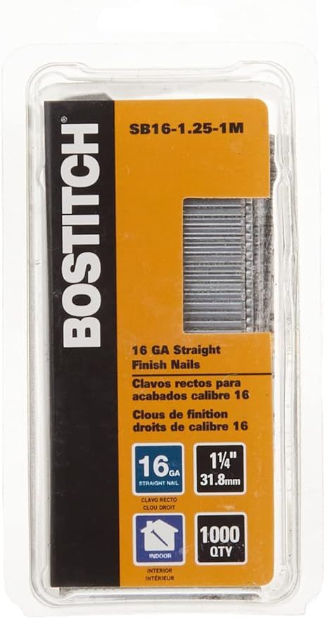 Bostitch SB16-1.25-1M Finish Nails, 1-1/4&quot; 16Ga, 1000Pk