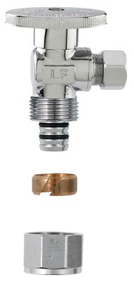 PlumbPak PP2886EZ Angled Shut Off Valve, 1/2CX3/8C