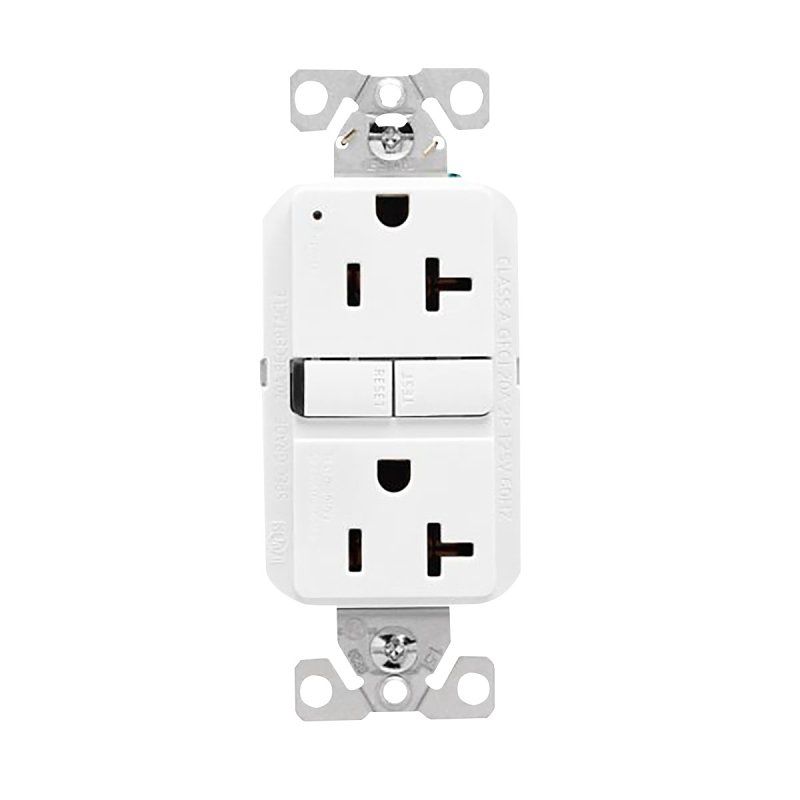 Eaton GF20W White GFCI Duplex Receptacle, 20A, 125V