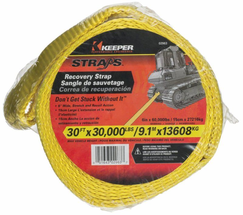 Keeper 029633 Recovery Tow Strap, 6&quot;X30Ft, 30,000Lb