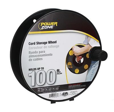 PowerZone ORCR2002 Cord Storage Reel, Black, 100FT X 16AWG Capacity