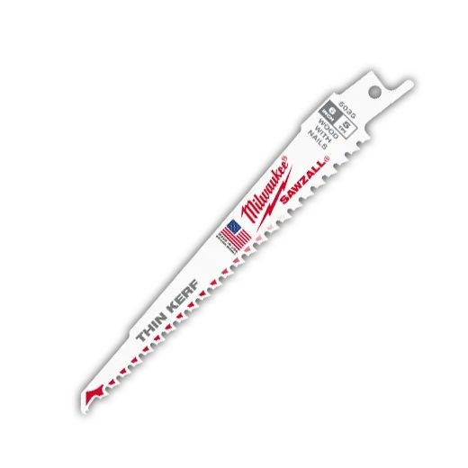 Milwaukee 48-00-5035 Super SawzAll Nail Embedded Wood Blades, 6&quot; X 5TPI,   5Pk