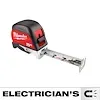 Milwaukee Compact Wide Blade Magnetic Electrician Tape Measure, 25Ft