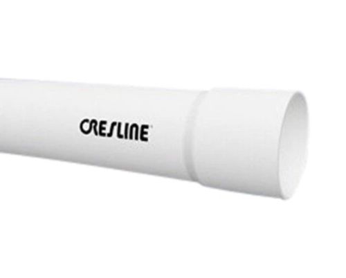 Cresline Solid White S&amp;D PVC Pipe, 4&quot;X10Ft w/Belled End