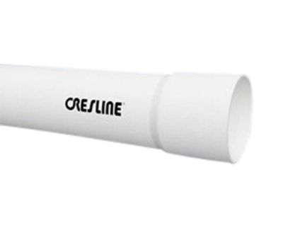 Cresline Solid White S&amp;D PVC Pipe, 4&quot;X10Ft w/Belled End