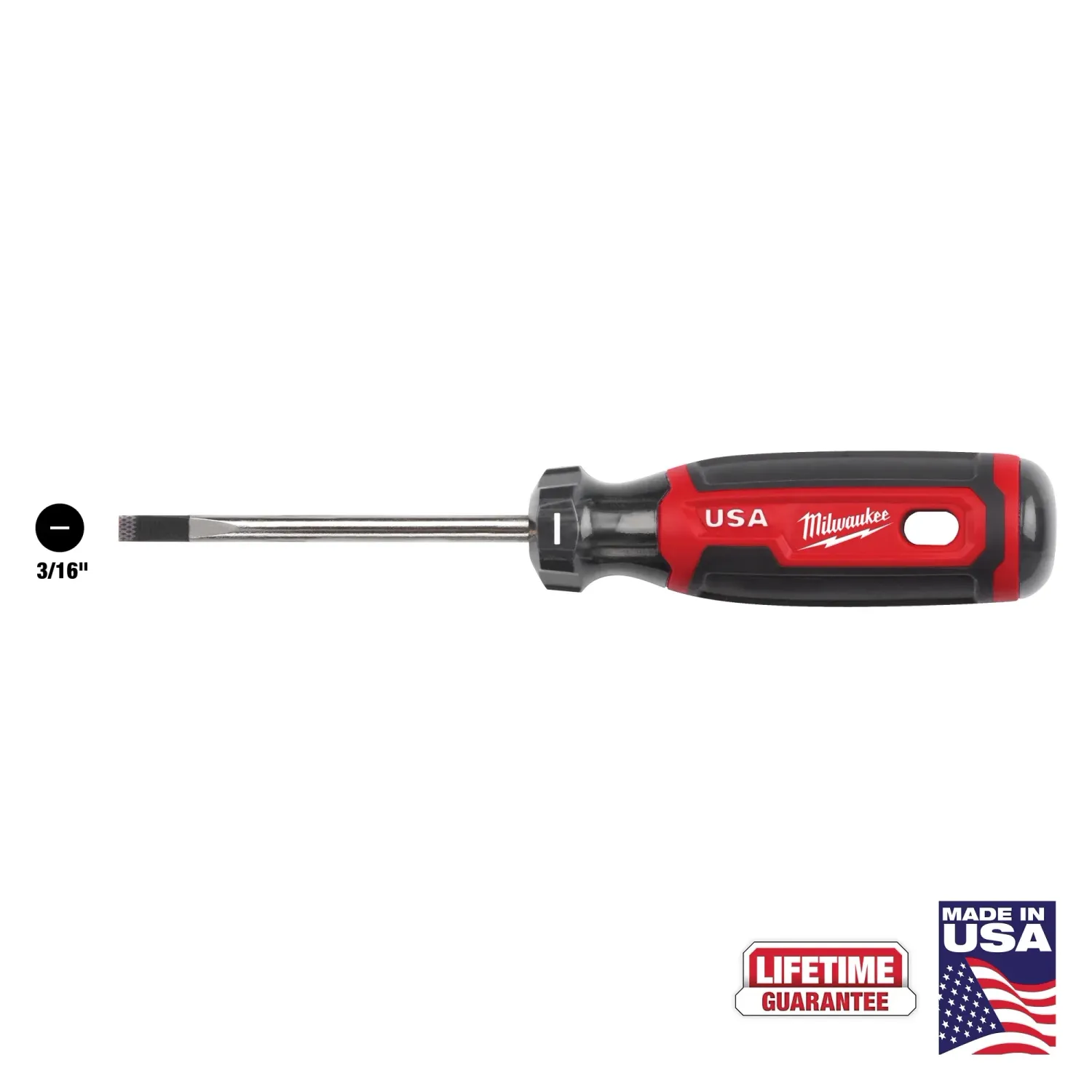 Milwaukee USA Cushion Grip Cabinet 3&quot; Screw Driver