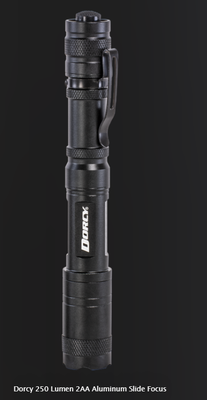 Dorcy Led 2-AA 250Lm Flashlight w/Slide Focus