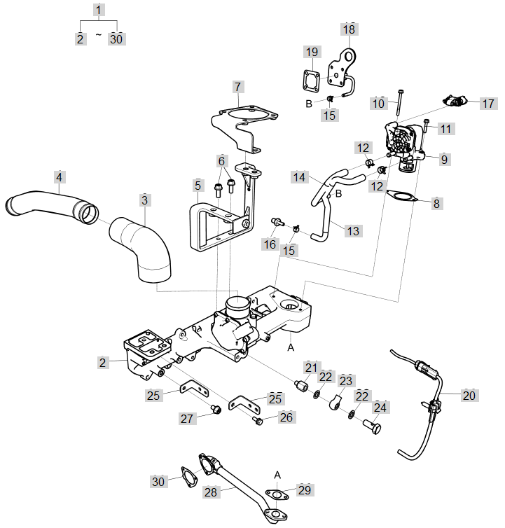 LS EGR Valve Service Kit, (ERAE to KAMTEC) 4-Cylinder