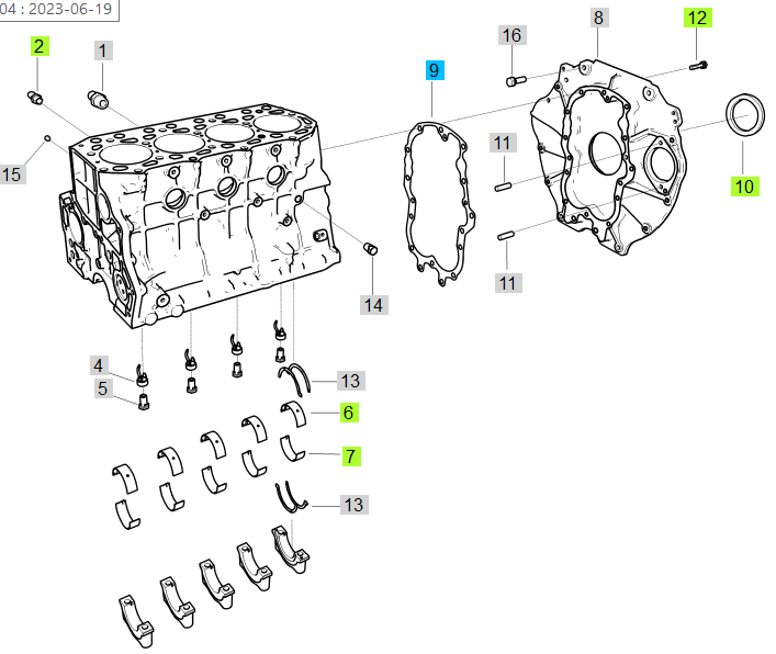 LS Gasket-Rear Case-EGQ155 (4 Cyl)