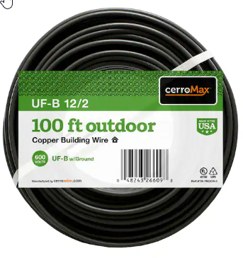 CerroWire 12/2UF-W/GX100Ft Building Wire