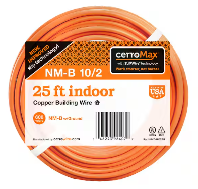 CerroWire 10/2NM-WGX25Ft Building Wire