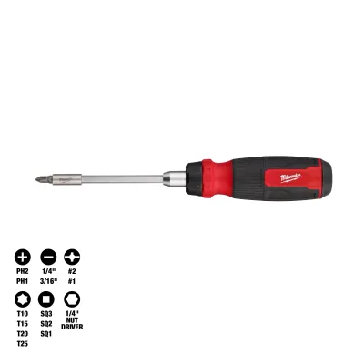 Milwaukee Ratcheting 14-in-1 Multi-Bit Driver, Hex, Torx, Slotted, Square, Phillips &amp; Nut Driver