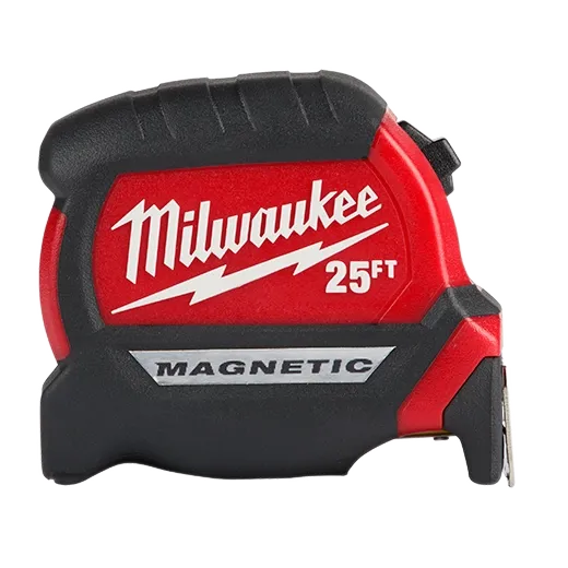 Milwaukee Compact Magnetic Wide Blade Tape Measure, 25Ft