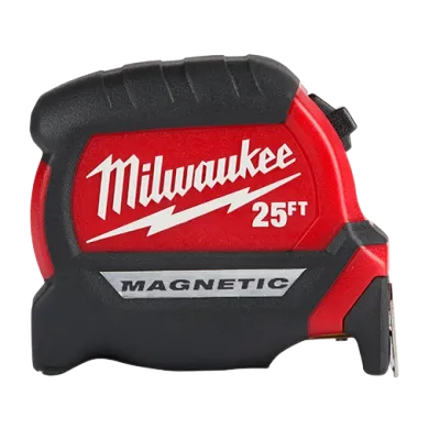 Milwaukee Compact Magnetic Wide Blade Tape Measure, 25Ft