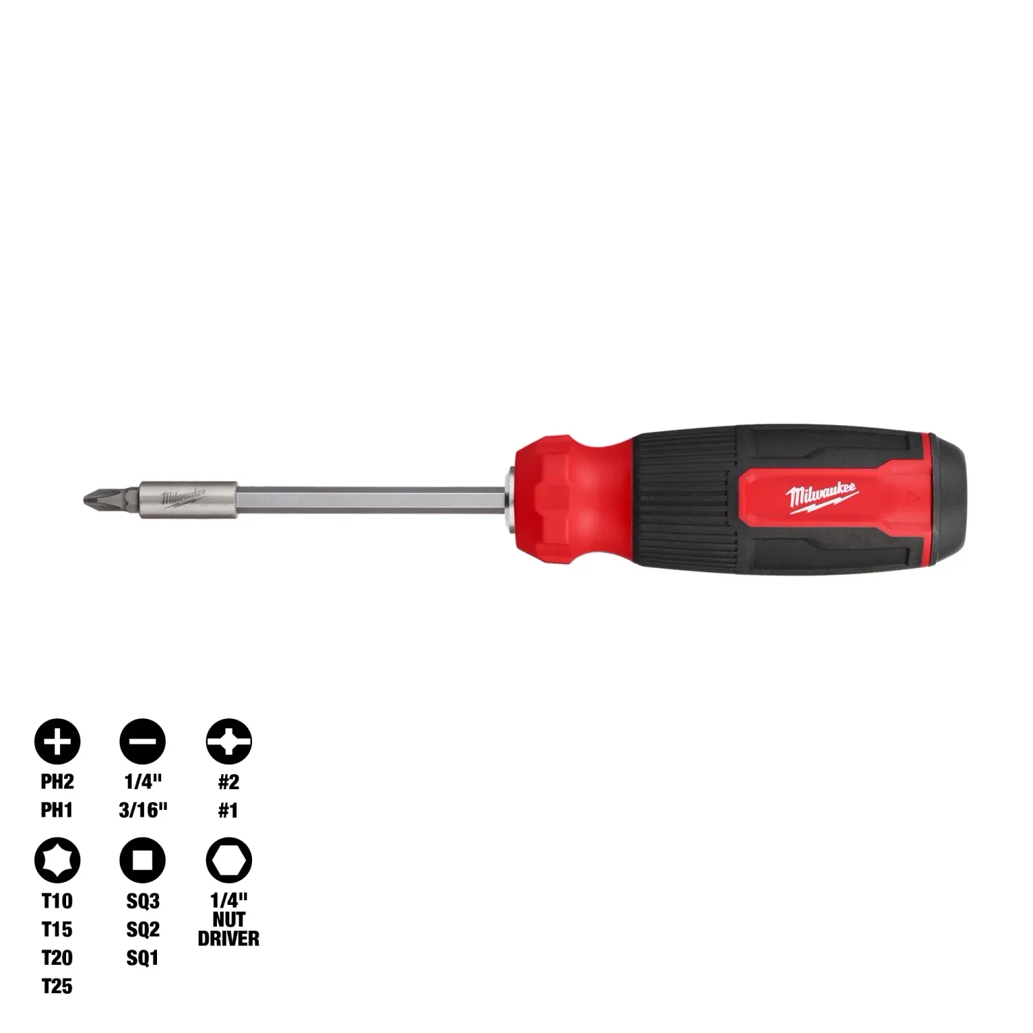 Milwaukee 14-in-1 Multi-Bit Driver, Hex, Torx, Slotted, Square, Phillips &amp; Nut Driver