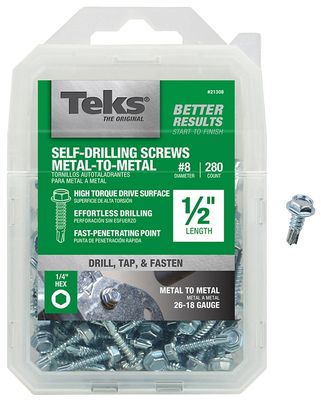 Teks Self-Drilling Screws, 8X1/2&quot;
