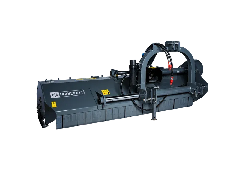 IronCraft BPF Commercial Duty Flail Mower w/Hammers, 87&quot; w/15&quot; Hydr. Offset, Cat 2