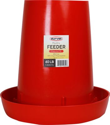 Durvet 006-10302 Plastic Hanging Poultry Feeder, 40Lb