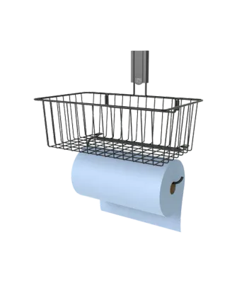 Gator Magnetics Black 14&quot; Utility Basket with Towel Holder Bar, 35Lbs Capacity