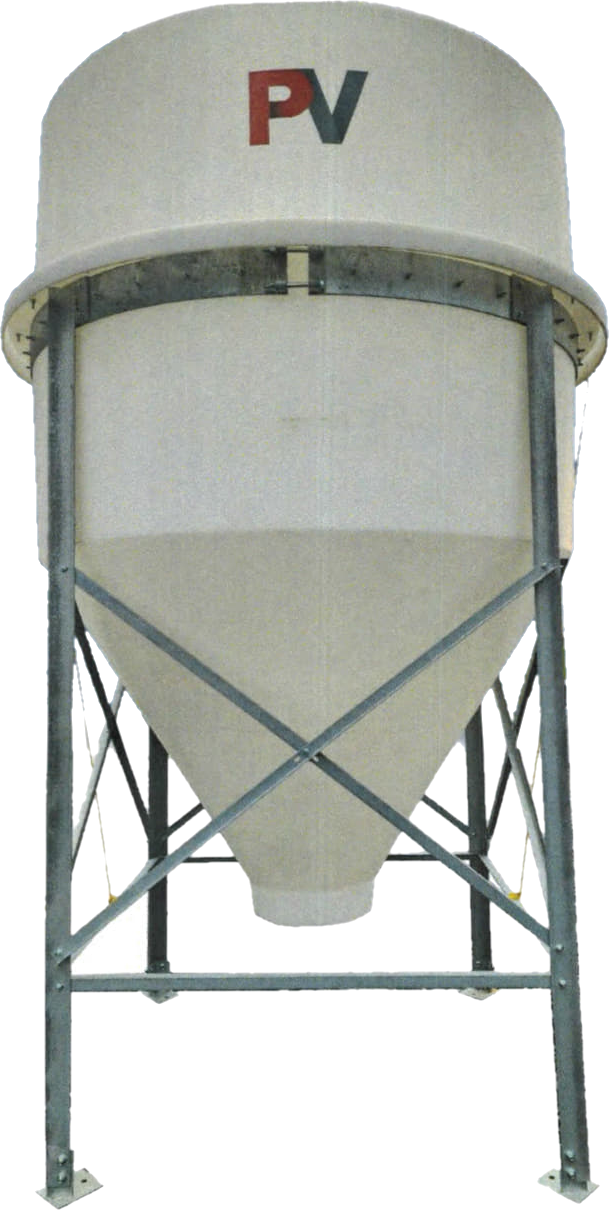 Poly View Feed Bin, 65&quot; Diameter, 3 to 3-1/2 Ton, Totals 120 Bushel w/Cone